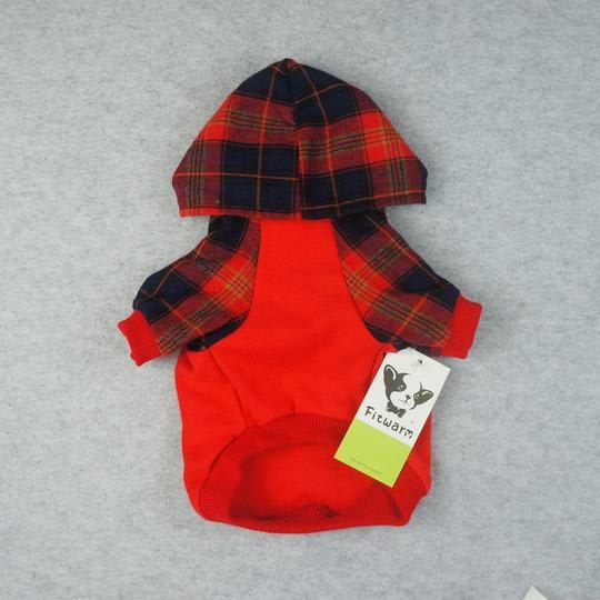 FITWARM SUDADERA CON CAPUCHA A CUADROS ROJO5