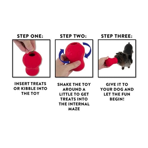 JW TUMBLE TEEZ TREAT TOY MEDIUM RED6