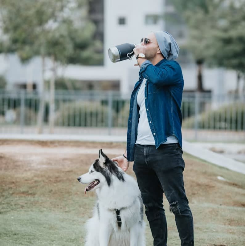 ASOBU DOG BOWL BOTTLE STAINLESS WHITE5