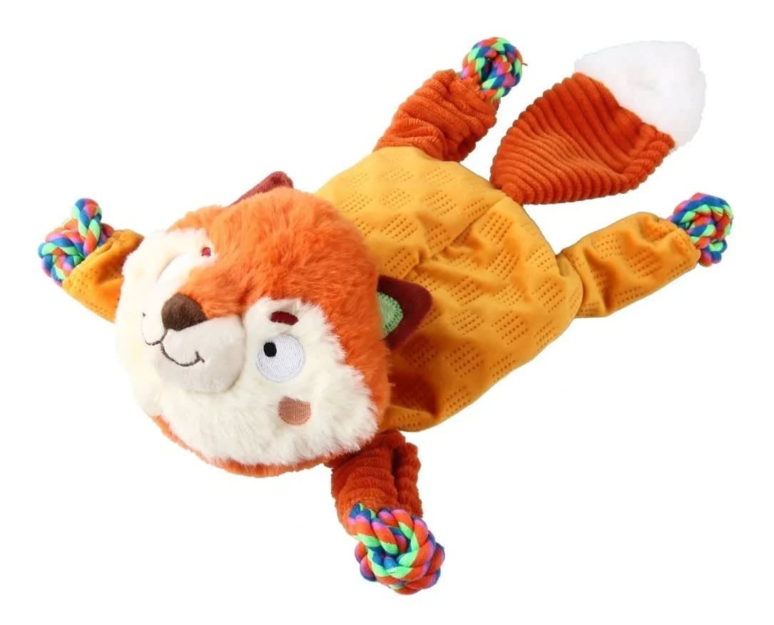 MEDIUM PLUSH FRIENDZ ZORRO NARANJA GIGWI - JUGUETE JALADOR CON SOGA INTERIOR + CHIRRIADOR1