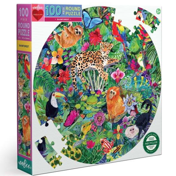 EeBoo Puzzle 1000 Pezzi – Foresta Amazzonica – Cartone Riciclato – 58,5×58,5 Cm – Incluso Poster - 3