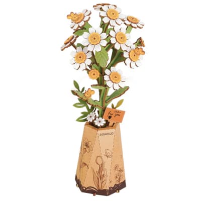 Flor de madera Chamomile - Puzzle 3D Madera (101 pcs)