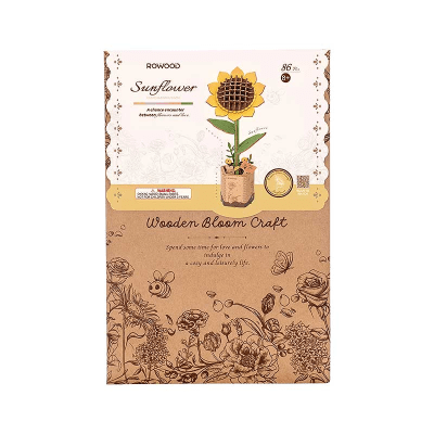 Girasol Flor de Madera Sunflower - Puzzle 3D Madera (86 pcs)