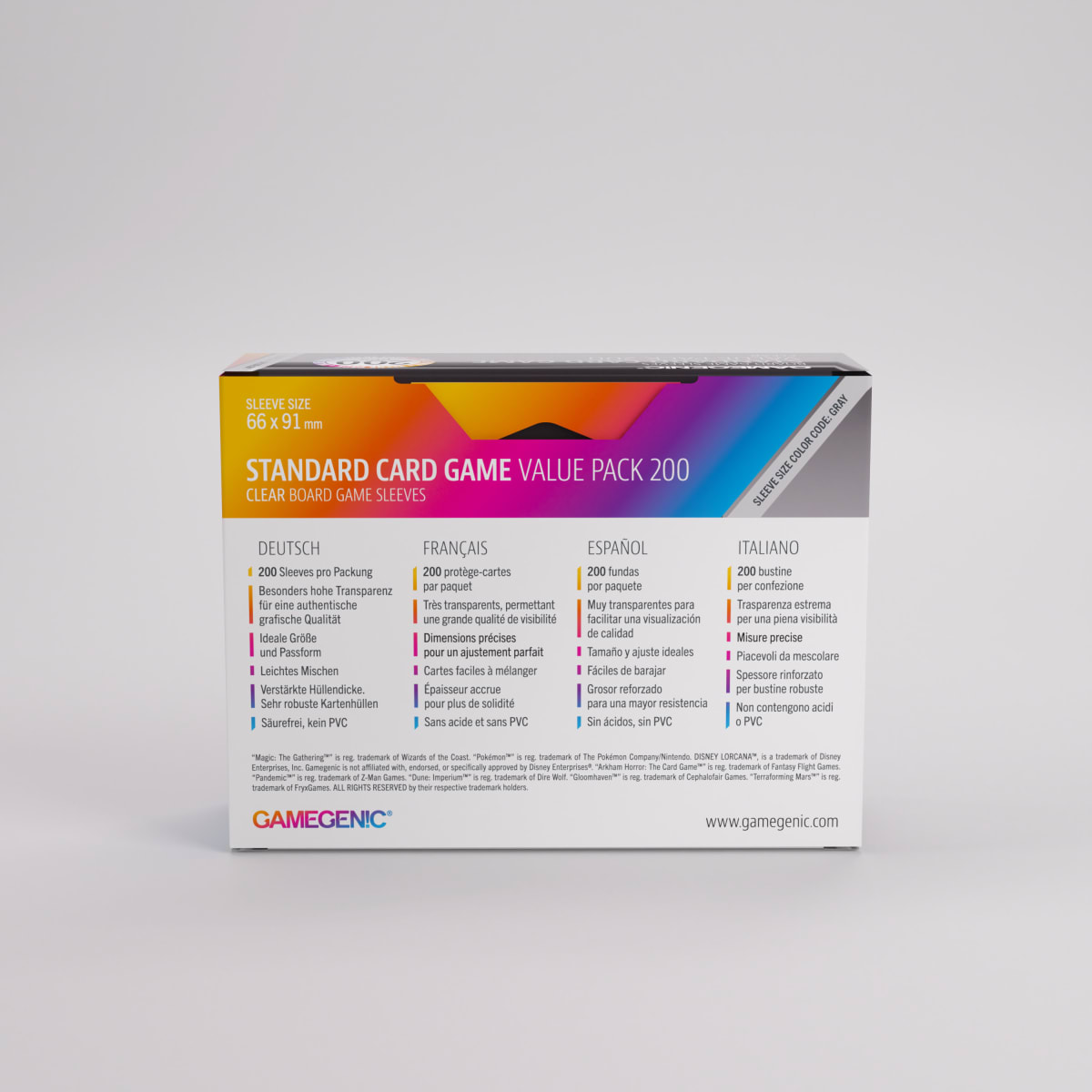 Gamegenic Board Game Sleeves Standard Value pack 2001