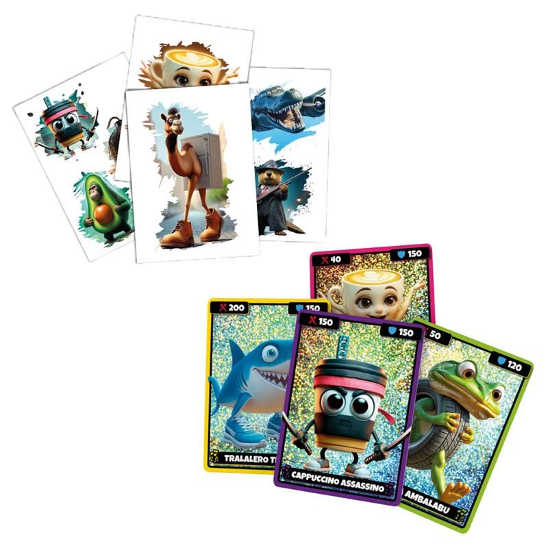 Italian Brainrot Trading Card Game - Cartas Holograficas + Tatuajes1