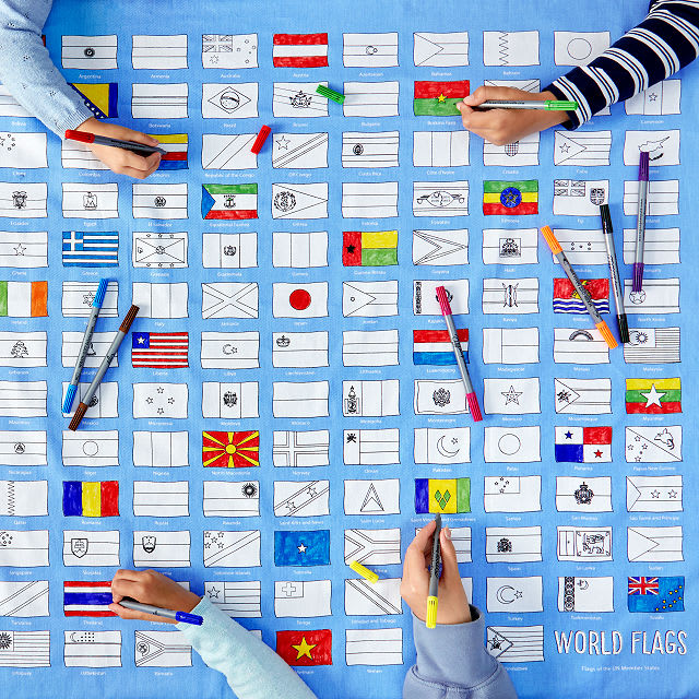 Mantel para colorear: Banderas del mundo1