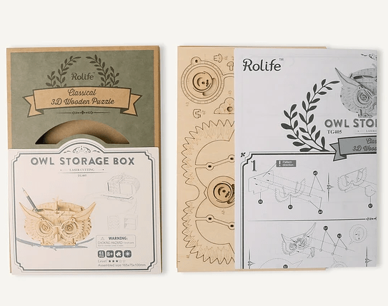 Owl Storage Box - Armable de madera1