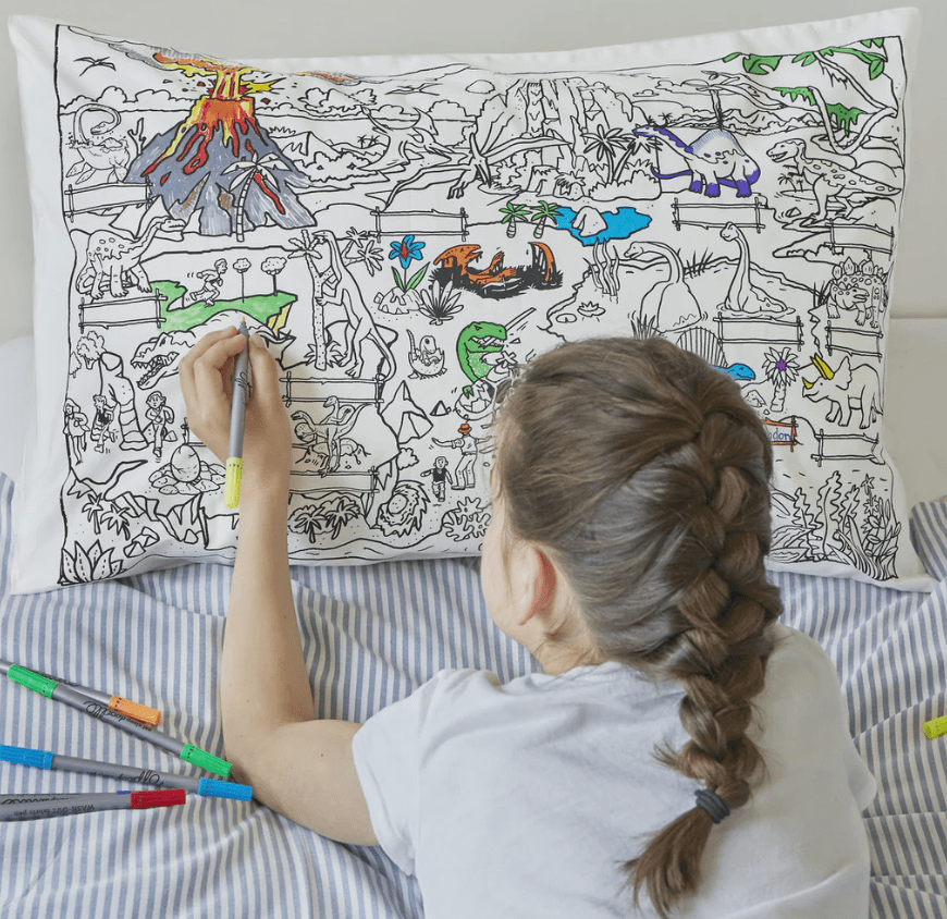 Funda de Almohada para pintar Dinosaurios2