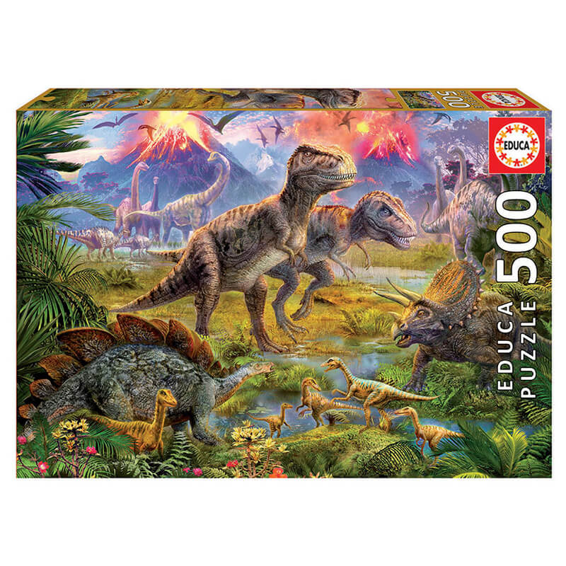 Educa: Encuentro de Dinosaurios (500 pcs) - Puzzle 2D1