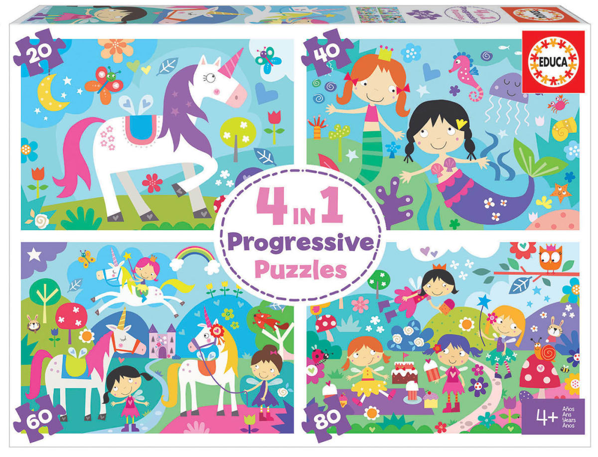 Educa: Mundo de fantasía Puzzle progresivo 4 en 11