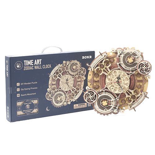 Reloj Mural Zodíaco - Puzzle 3D Madera2