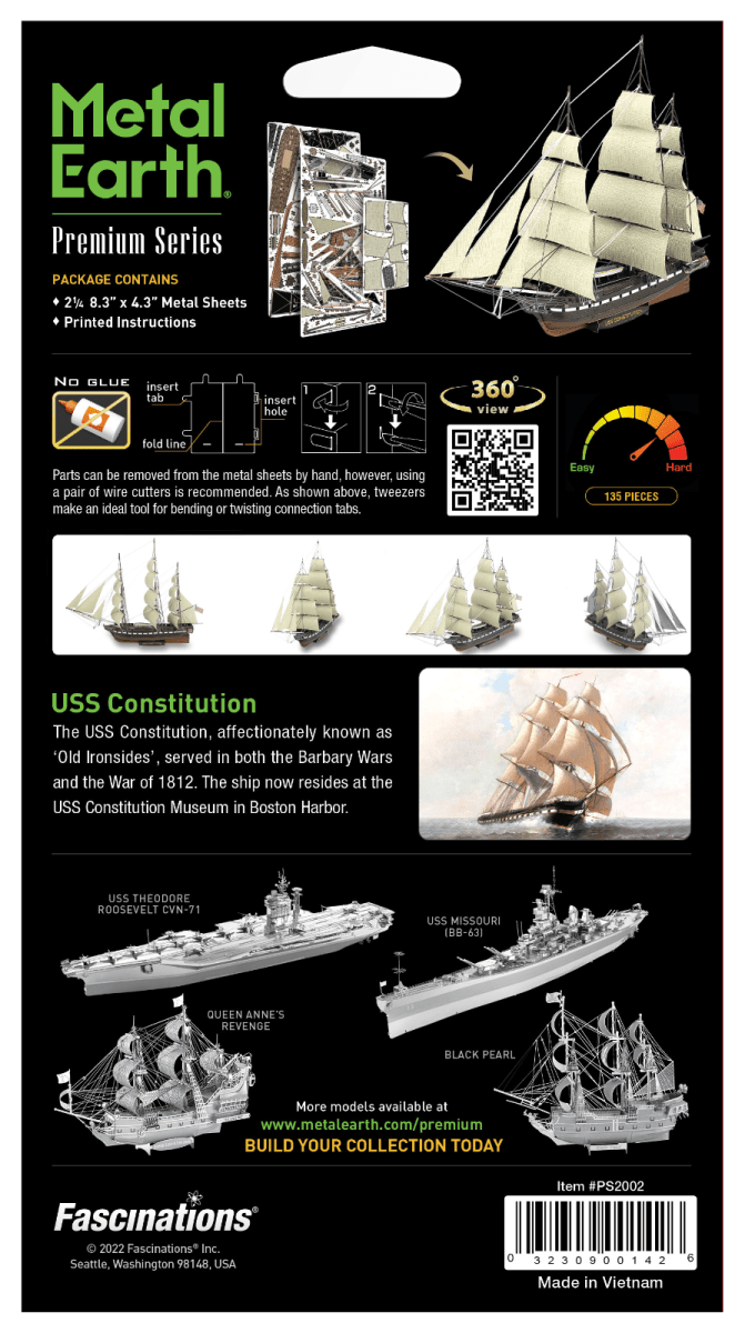 USS Constitution - Puzzle 3D Metal3