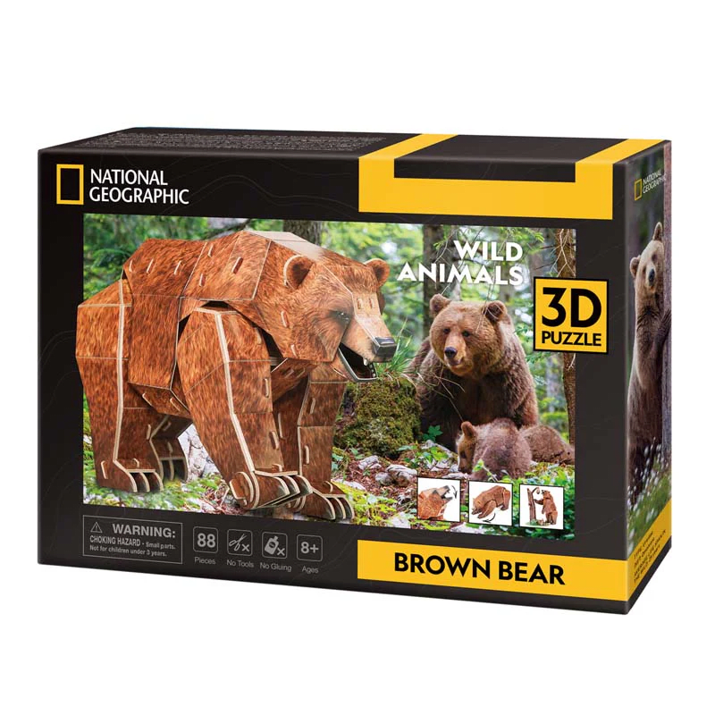 Oso pardo puzzle 3D Cubicfun Natgeo1