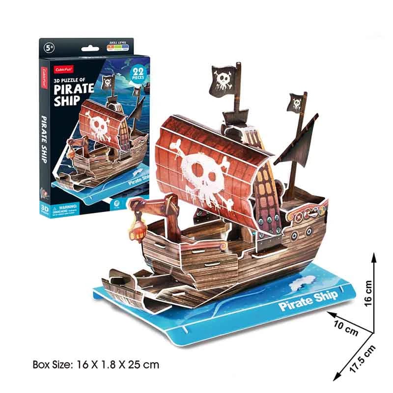 Barco Pirata miniatura Rompecabezas 3D Cubicfun1