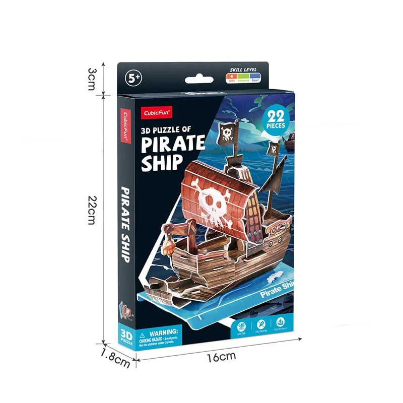 Barco Pirata miniatura Rompecabezas 3D Cubicfun2