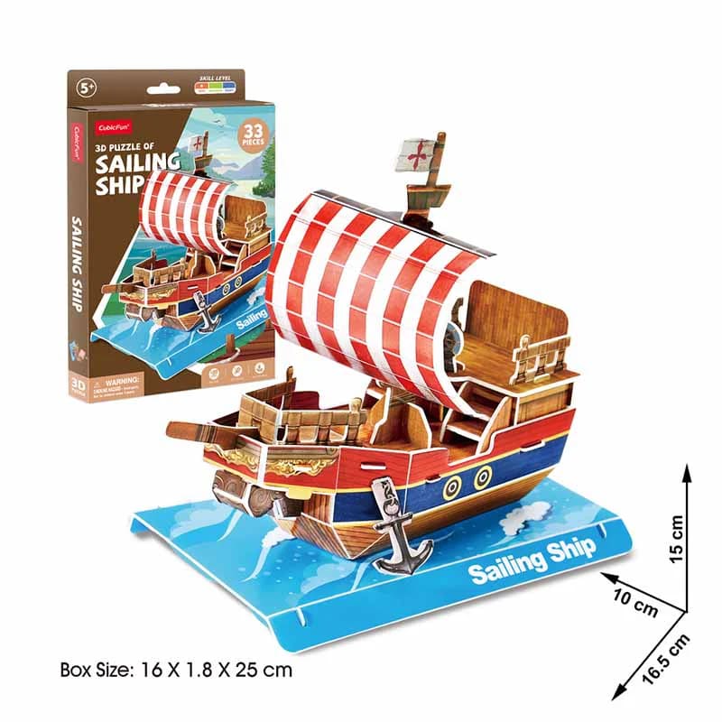 Velero armable miniatura Rompecabezas 3D Cubicfun1