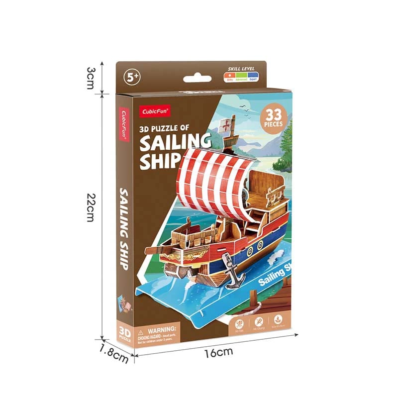 Velero armable miniatura Rompecabezas 3D Cubicfun2