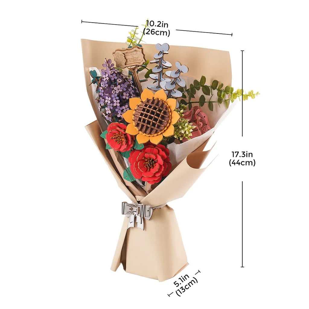 Ramo de flores - Puzzle 3D Madera1