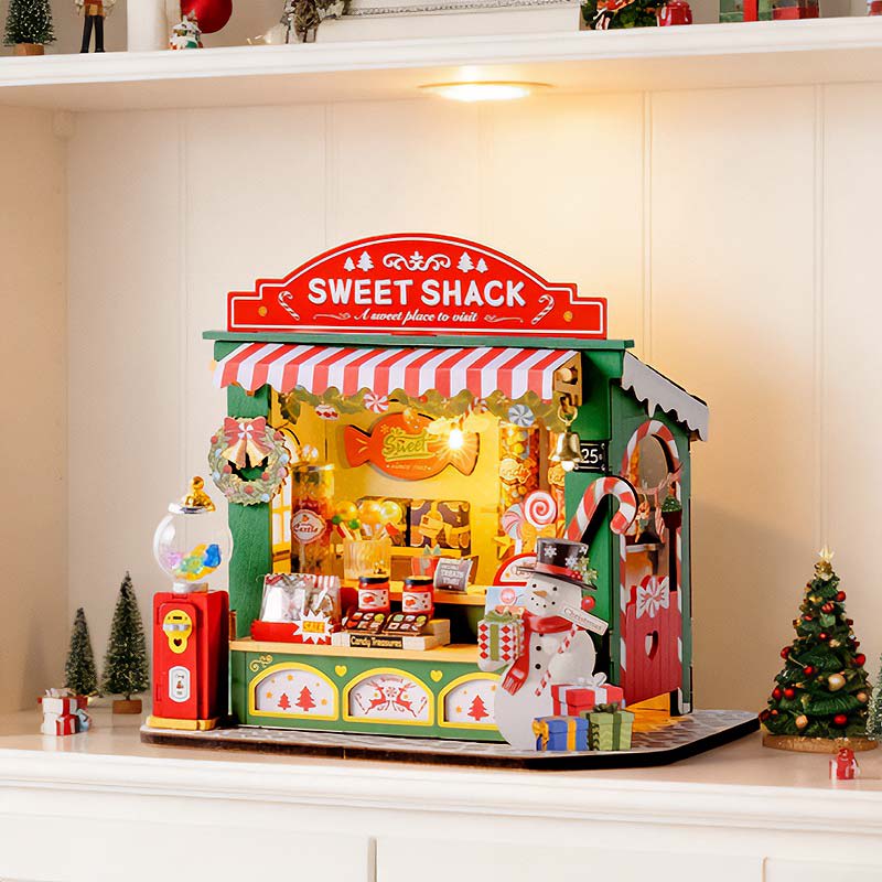 Miniature House Christmas Candy Stand5