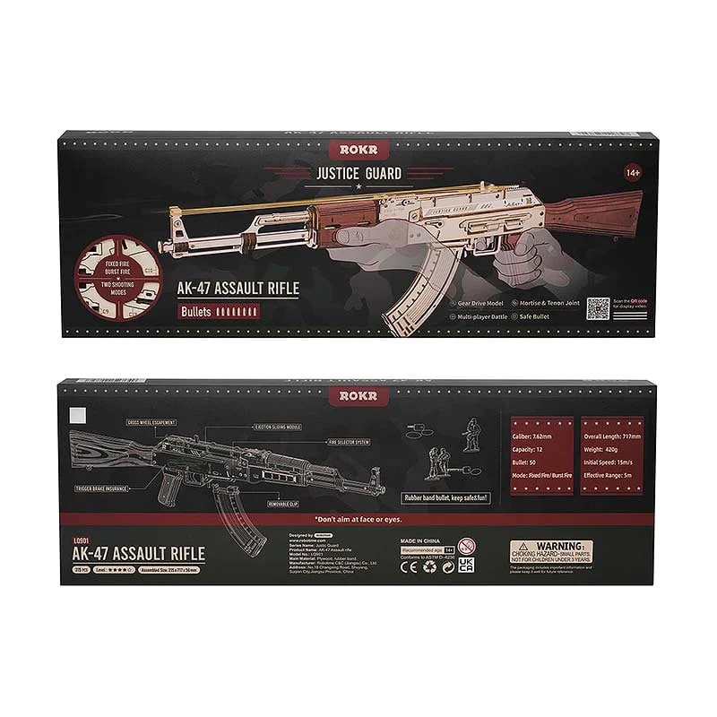 Rifle AK47 - Puzzle 3D Madera1