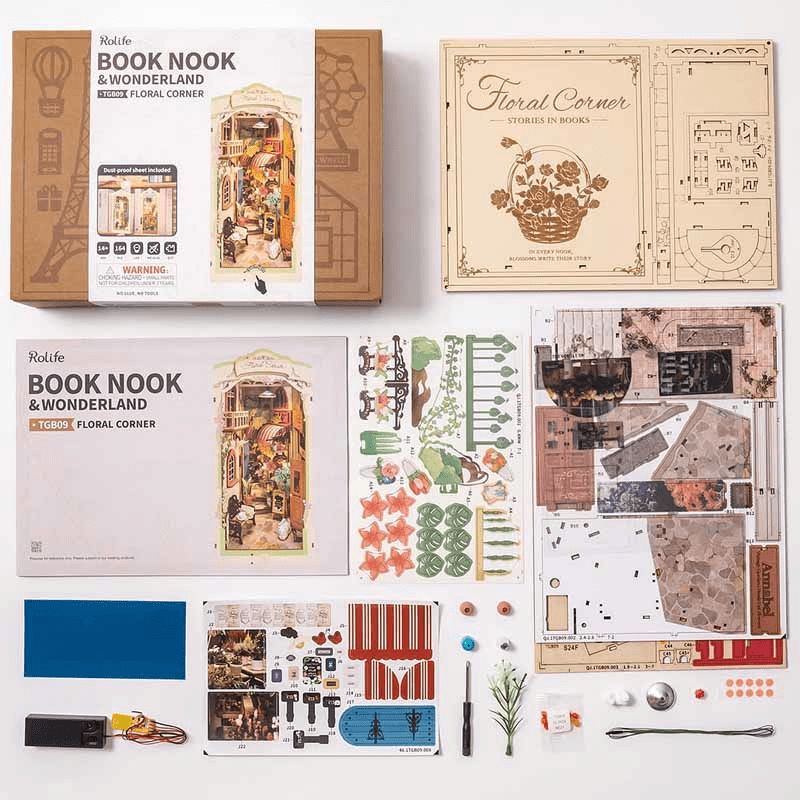 Floral Corner con Cover Dust Booknook Rolife1
