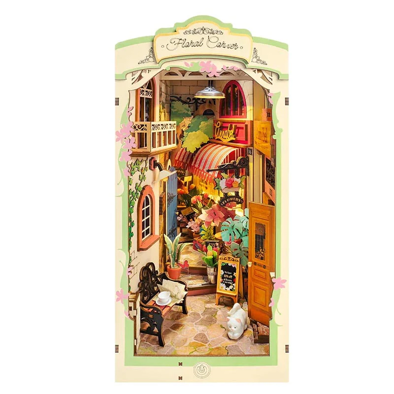 Floral Corner con Cover Dust Booknook Rolife4