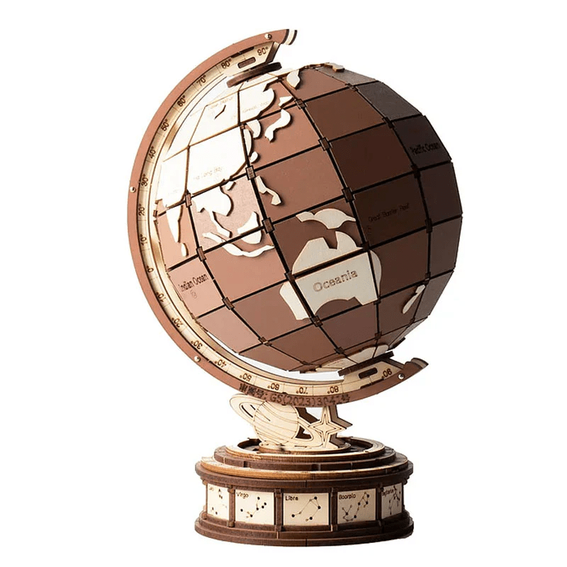 Globo Terráqueo Global Wonders Armable Mecánico Robotime2