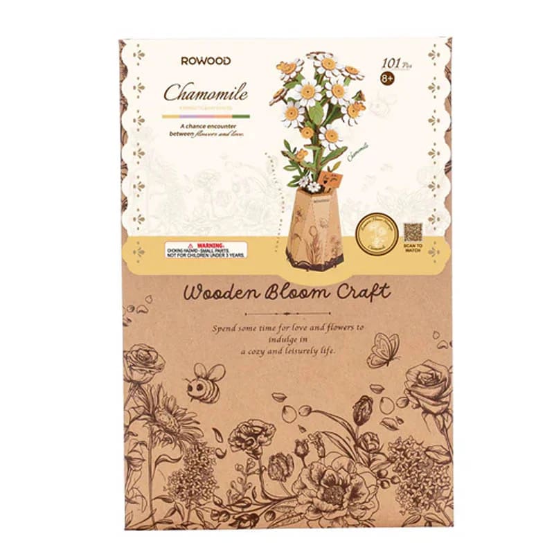 Flor de madera Chamomile - Puzzle 3D Madera (101 pcs)2