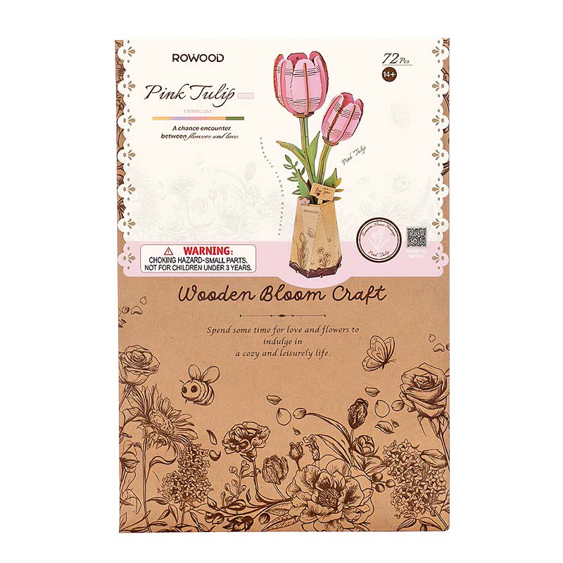 Flor de madera Pink Tulip1