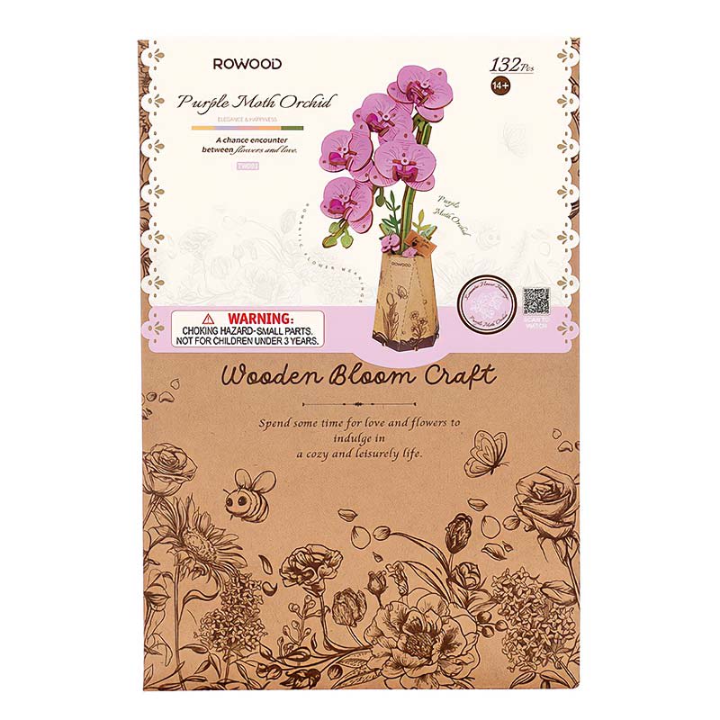 Flor de madera Purple Moth Orchid1