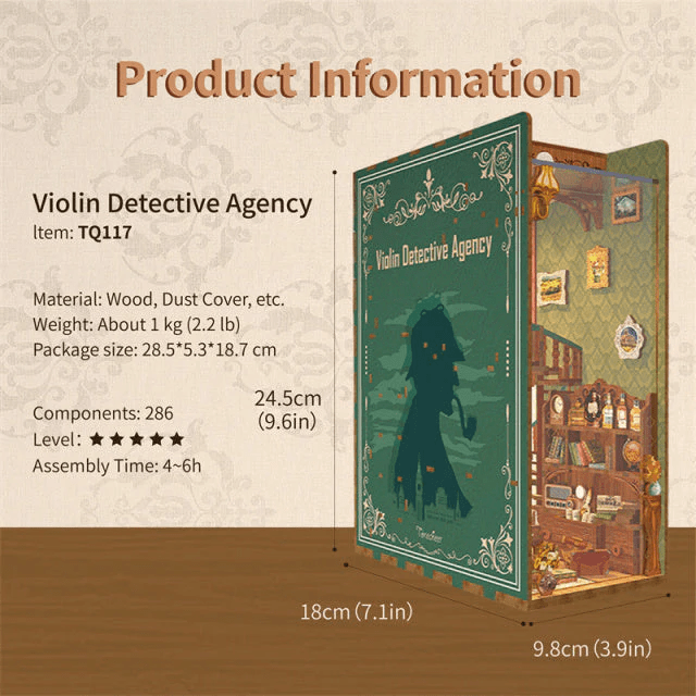 Violin Detective Agency separador de libros Tonecheer3