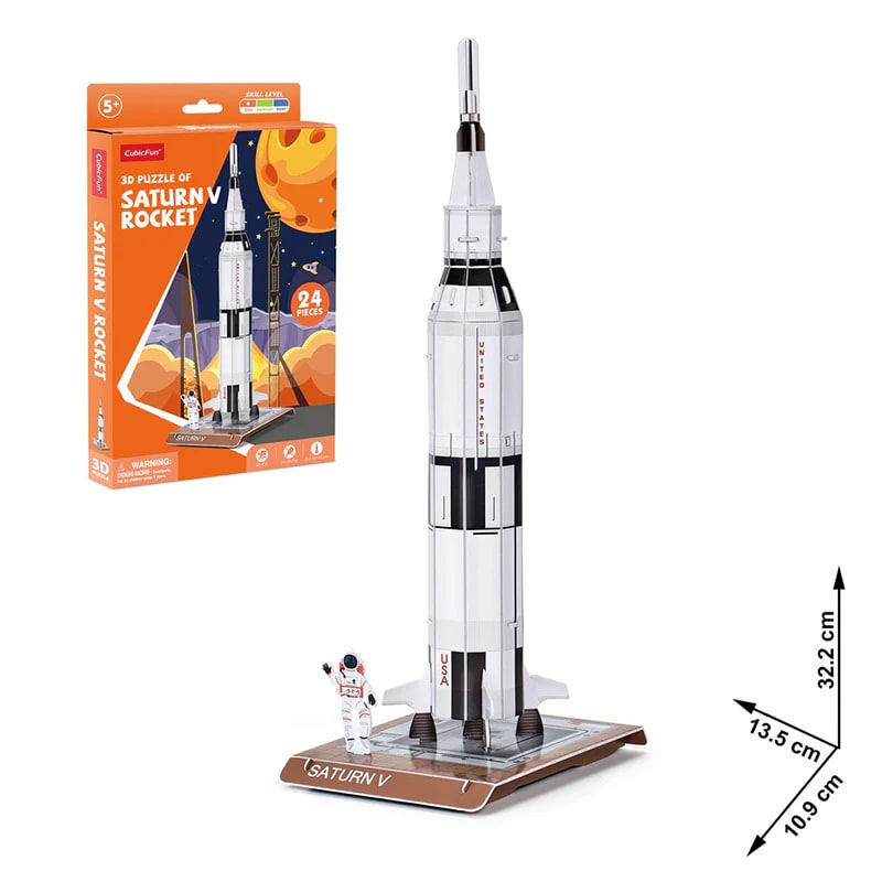 Cohete Saturno V Armable Cubicfun 24 Piezas1