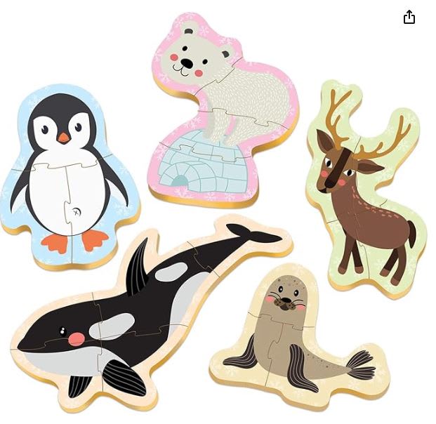 Educa: Animales polares Puzzle progresivo 5 en 12
