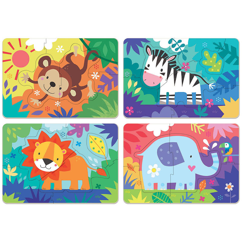 Educa: Animales de la selva Puzzle progresivo 4 en 12