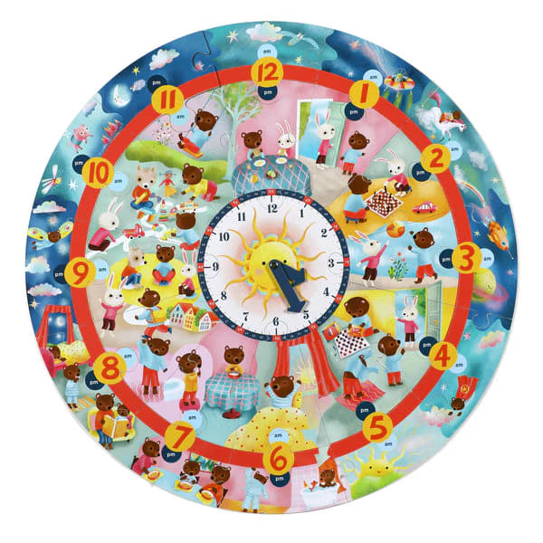 Eeboo Giant Puzzle: Around the Clock (25 pcs)1