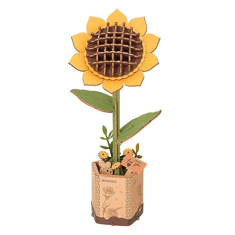 Girasol Flor de Madera Sunflower - Puzzle 3D Madera (86 pcs)1