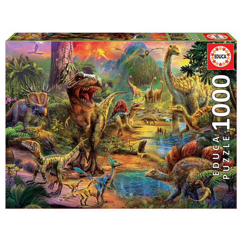 Educa: Tierra de dinosaurios (1000 pcs) - Puzzle 2D1