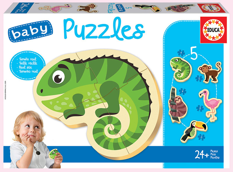 Educa: Animales Tropicales Puzzle progresivo 5 en 11