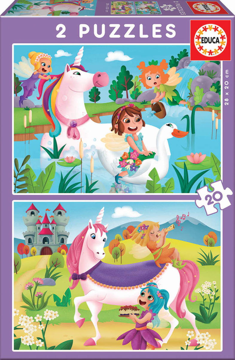 Educa: Puzzle unicornios y hadas 2 en 11