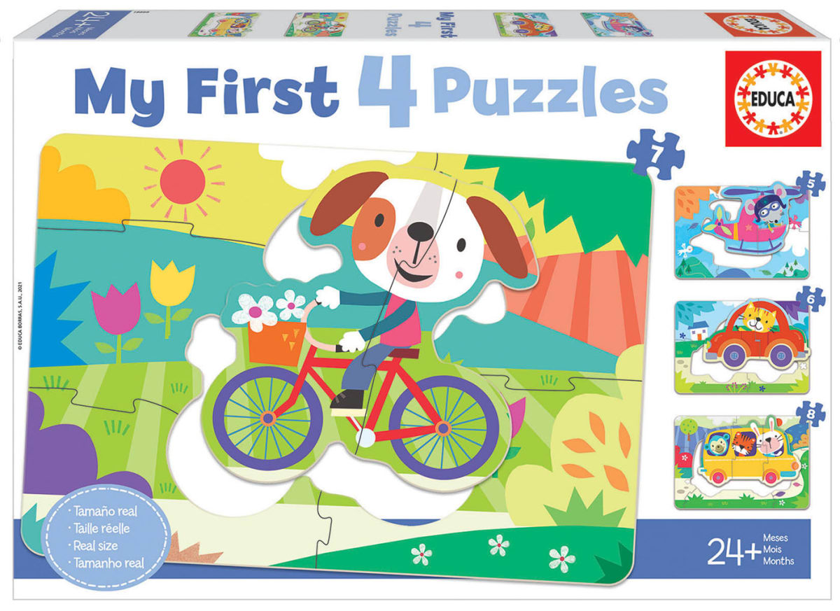 Educa: Vehiculos Puzzle progresivo 4 en 11