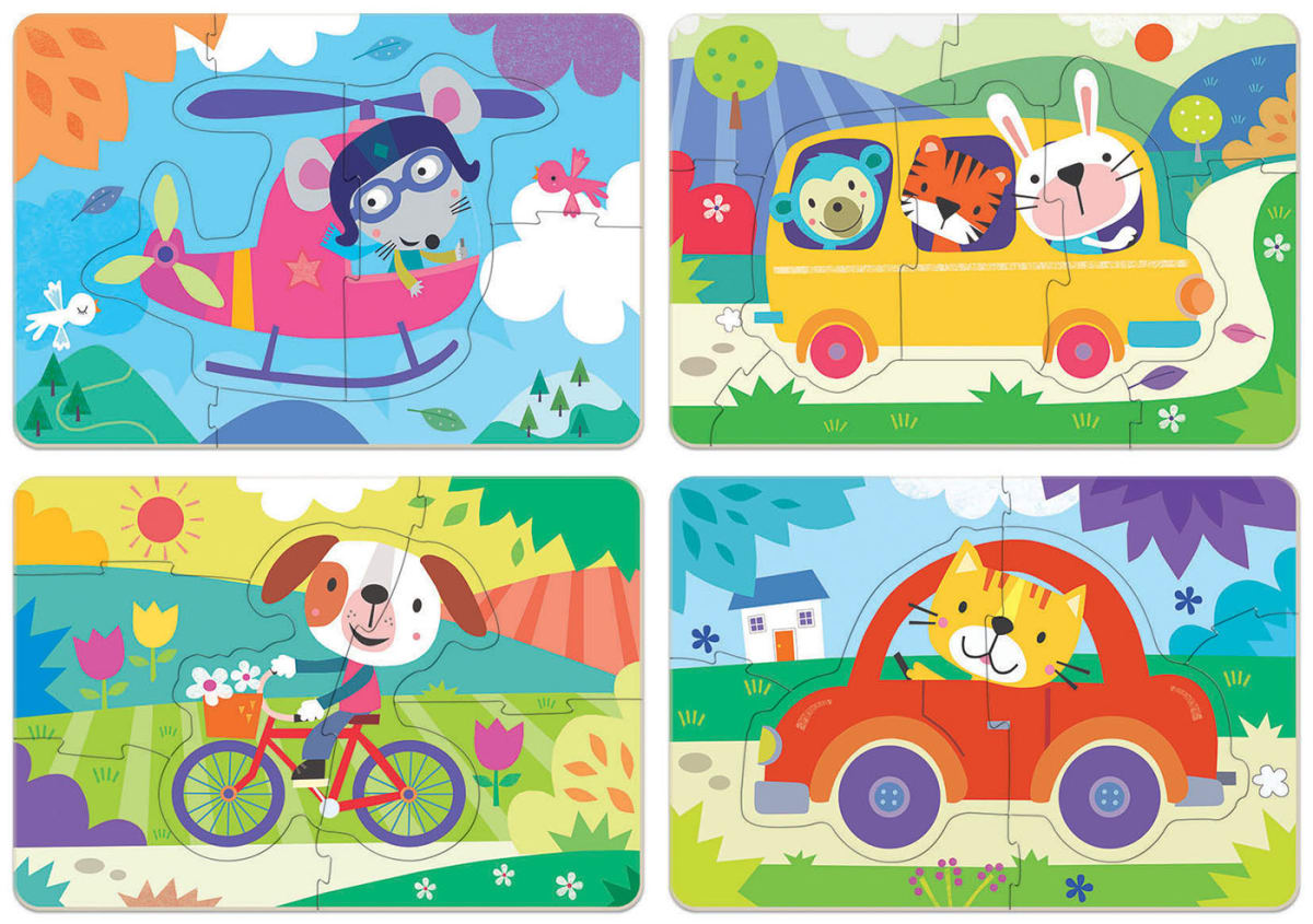 Educa: Vehiculos Puzzle progresivo 4 en 12