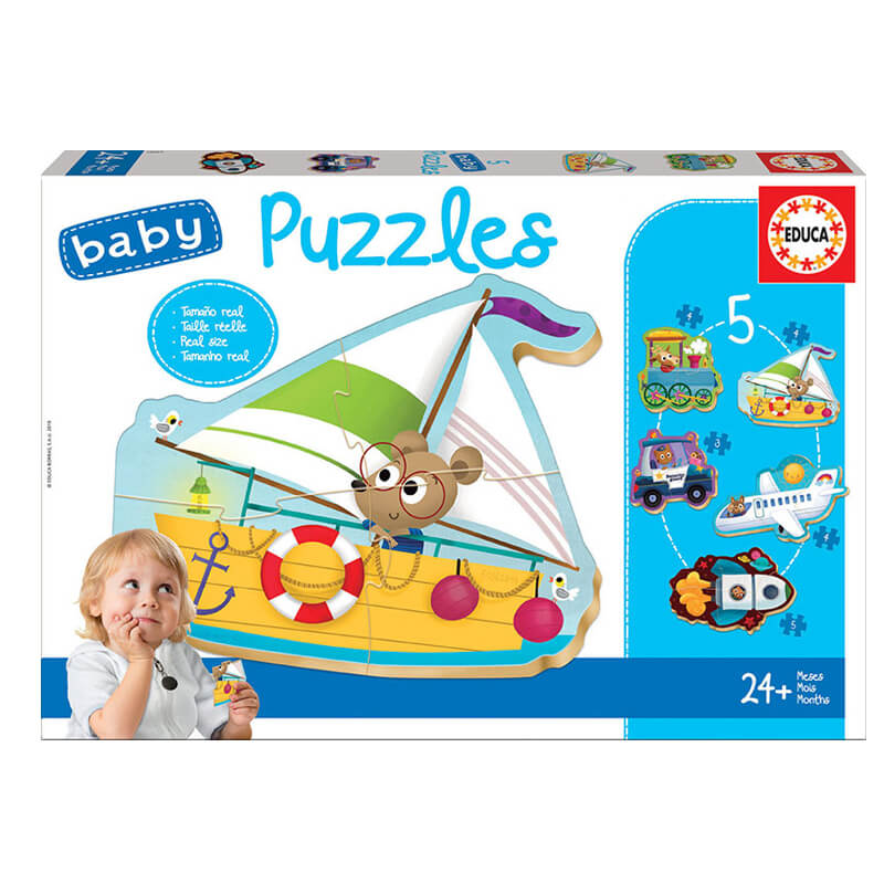 Educa: Puzzle Progresivo 5 en 1, Vehiculos 2 - Puzzle 2D1
