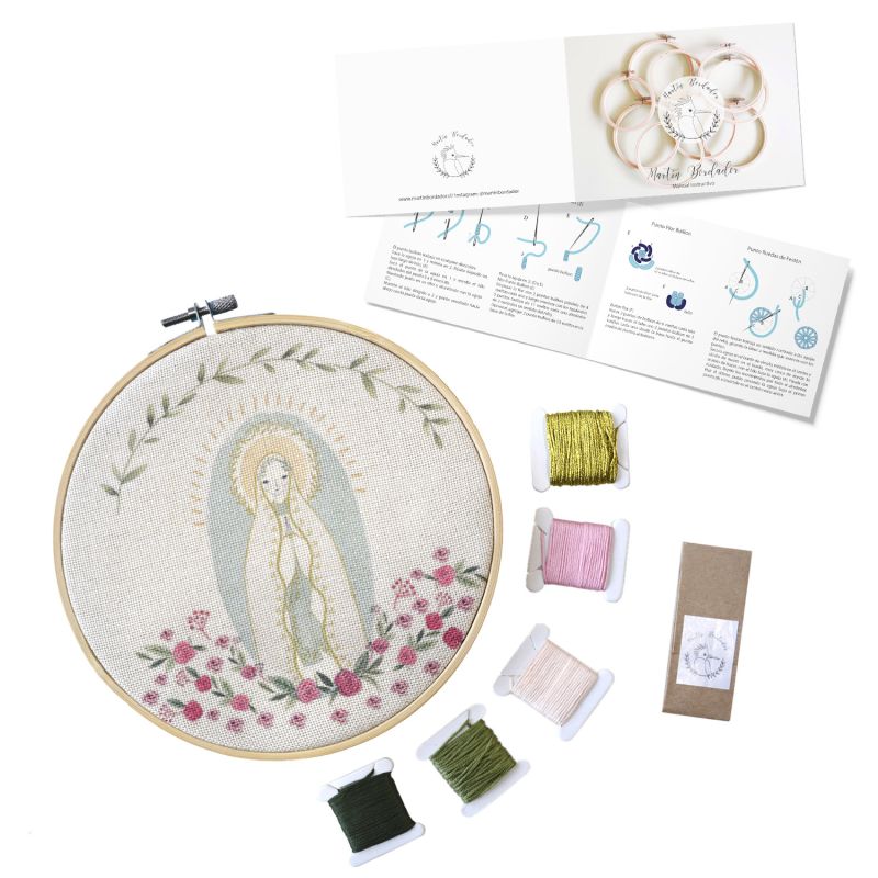Mini Kit para bordar Virgen de Lourdes