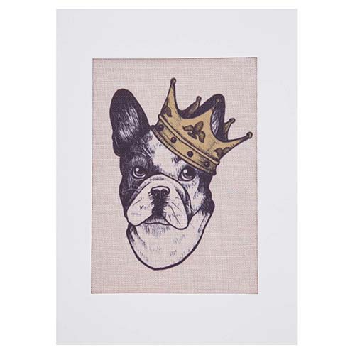 Lienzo para bordar Bulldog con corona