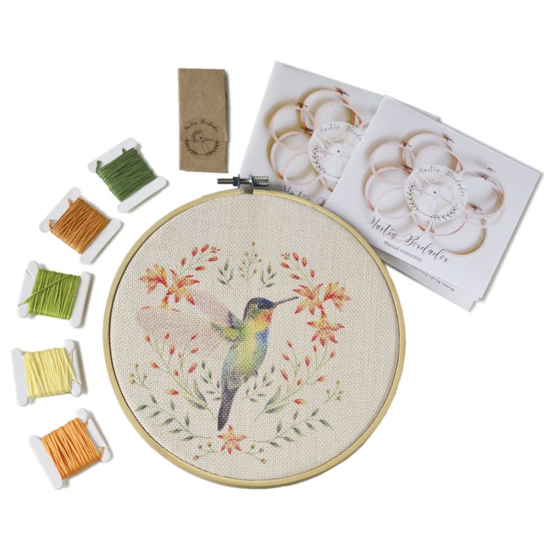 Mini Kit para bordar Colibri Garganta de Fuego