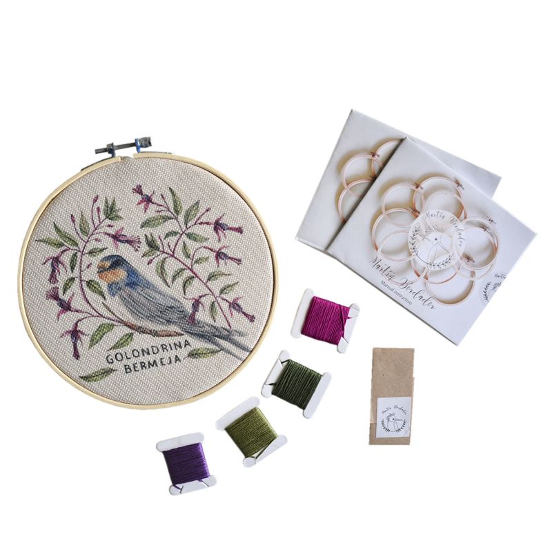 Mini Kit para bordar Golondrina Bermeja