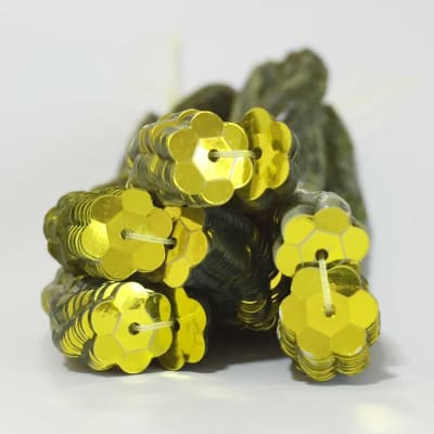 Lentejuela Jazmin 8mm Amarillo 13 metalica1