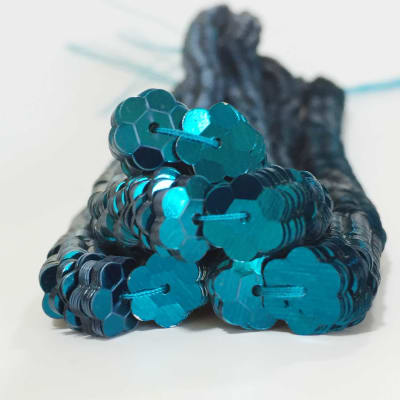 Lentejuela Jazmin 8mm Azul turquesa 14 metalica1