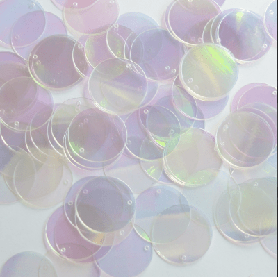 Lentejuela 17mm Blanco transparente