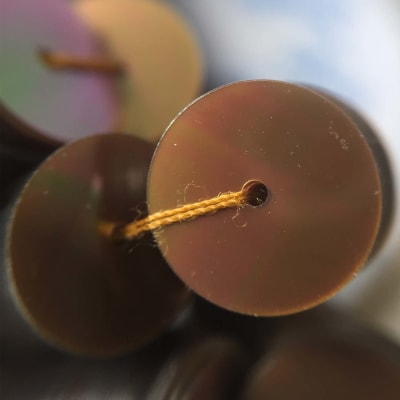 Lentejuela 10mm Cafe Transparente